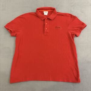 Lacoste Regular Fit Red Polo Shirt Men's M Knit Short Sleeve Big Logo